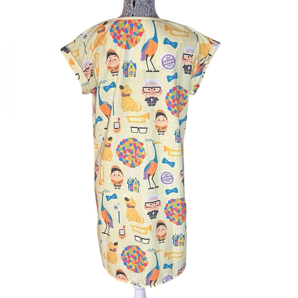 Disney Pixar “Up” Graphic Nightshirt Dress Yellow Multicolor Balloon Print XS/S - Picture 2 of 6
